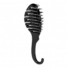 Flexible hair brush P-1032, black color