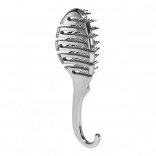 Flexible hair brush P-1032, silver color