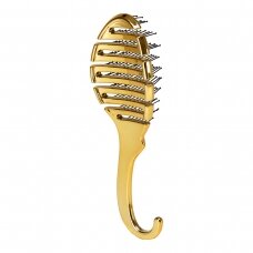 Flexible hair brush P-1032, golden color