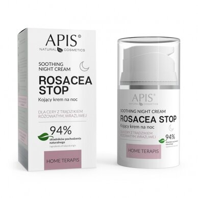 APIS ROSACEA STOP raminantis naktinis veido kremas, 50 ml