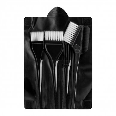 Set of brushes for hair coloring, 3 pcs. + paint mixer, black color