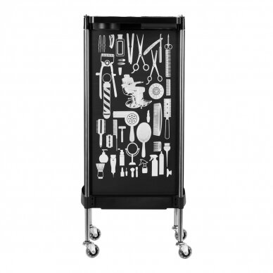 Professional hairdressers trolley GABBIANO X11-9 GRAPHICS, black color 3