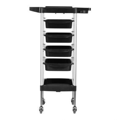 Professional hairdresser trolley GABBIANO X11-9 GRAPHICS, black and white colors 2