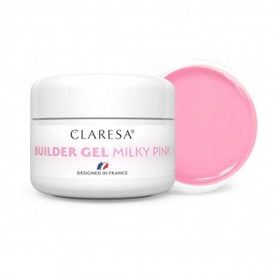 CLARESA construction gel for nail extension MILKY PINK, 15 g.