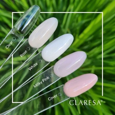 CLARESA statybinis gelis nagų priauginimui MILKY PINK, 15 g. 1