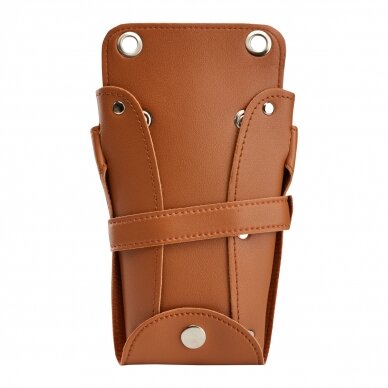 Holster case with belt for barber scissors T14, brown color 2