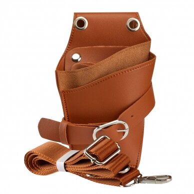 Holster case with belt for barber scissors T11, brown color 1