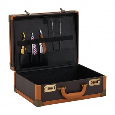 Hairdresser's and barber's suitcase for tools, brown color 4