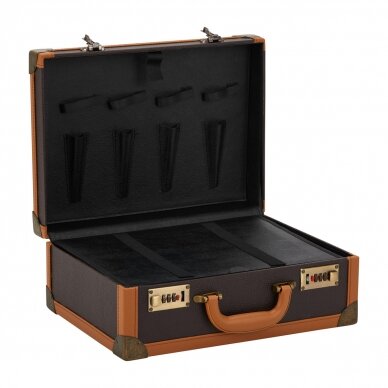 Hairdresser's and barber's suitcase for tools, brown color 5