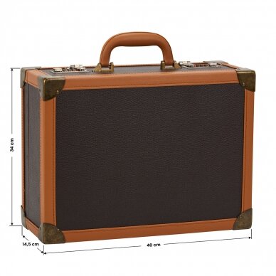 Hairdresser's and barber's suitcase for tools, brown color 12