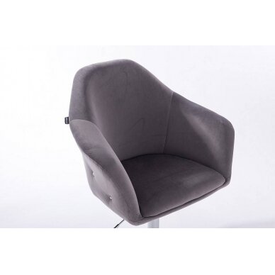 Beauty salons and beauticians stool HR547K, graphite velour 3