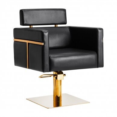 Professional hairdressing chair GABBIANO TOLEDO, black with gold details