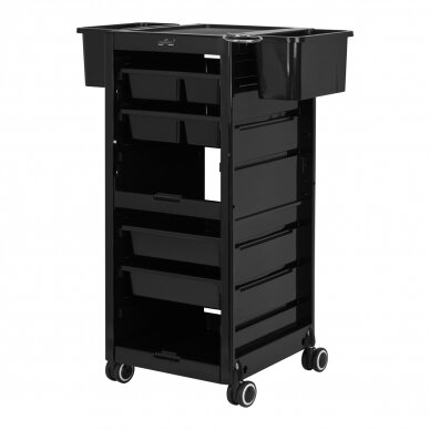 Professional barber trolley GABBIANO 68A, black color