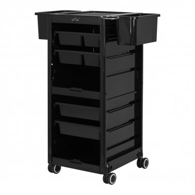 Professional barber trolley GABBIANO 68B, black color