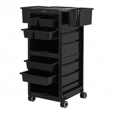 Professional barber trolley GABBIANO 68B, black color 1