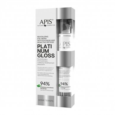 APIS HOME TERAPIS PLATINUM GLOSS atnaujinantis paakių kremas su platina ir bioaktyviais peptidais, 10 ml