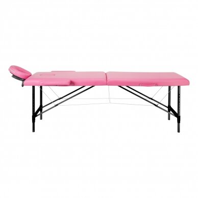 Professional folding massage bed ACTIV FIZJO COMFORT with 2 aluminum legs, black and pink colors 1