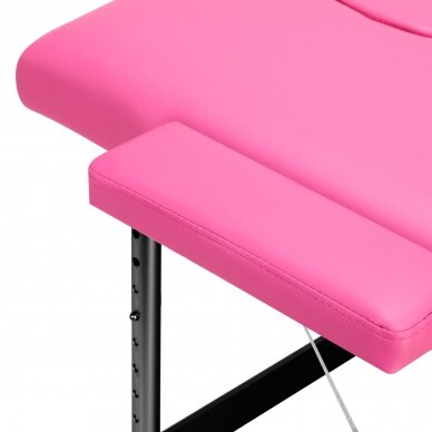 Professional folding massage bed ACTIV FIZJO COMFORT with 2 aluminum legs, black and pink colors 6