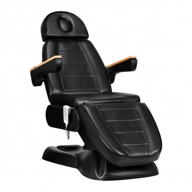 Professional electric recliner-bed for beauticians SILLON Lux 273B, 3 motors, black color