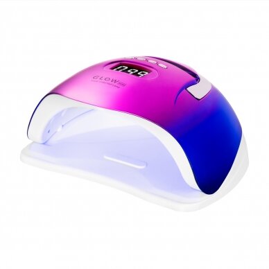 Professional UV/LED nail lamp for manicure GLOW F2 RN 220W, fuchsia/blue color