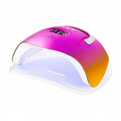 Professional UV/LED nail lamp for manicure GLOW F2 RC 220W, fuchsia/gold color