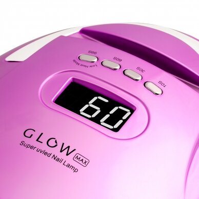 Professional UV/LED nail lamp for manicure GLOW F2 RC 220W, fuchsia/gold color 3