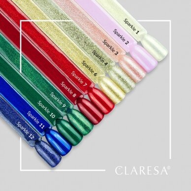 CLARESA ilgalaikis hibridinis nagų lakas SPARKLE 12, 5 g. 2