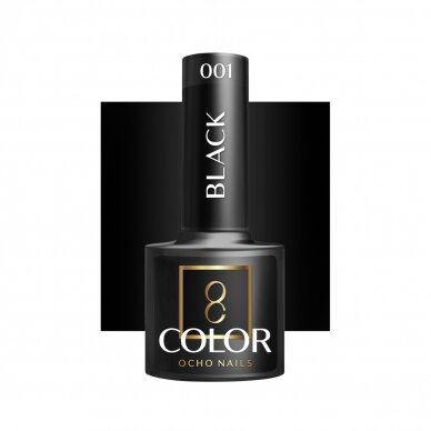 OCHO NAILS стойкий гибридный лак для маникюра BLACK 002, 5 г.