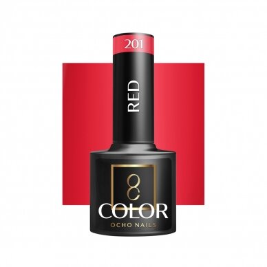 OCHO NAILS стойкий гибридный лак для маникюра  RED 201, 5 г.