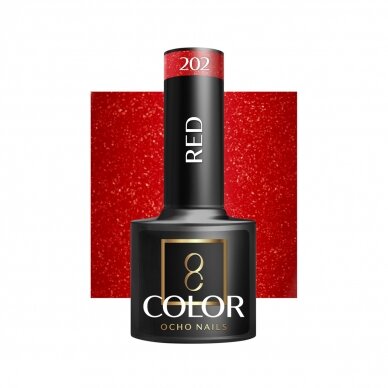 OCHO NAILS стойкий гибридный лак для маникюра  RED 202, 5 г.