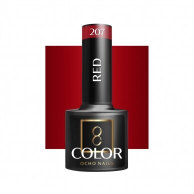 OCHO NAILS стойкий гибридный лак для маникюра  RED 207, 5 г.