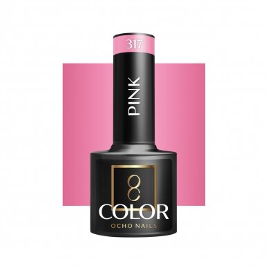 OCHO NAILS ilgalaikis hibridinis nagų lakas manikiūrui PINK 317, 5 g.