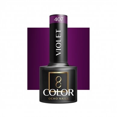 OCHO NAILS ilgalaikis hibridinis nagų lakas manikiūrui VIOLET 407, 5 g.