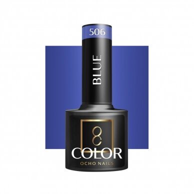 OCHO NAILS ilgalaikis hibridinis nagų lakas manikiūrui BLUE 506, 5 g.