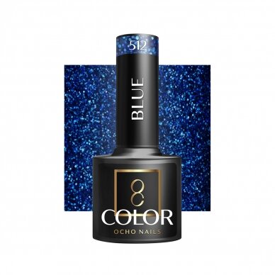 OCHO NAILS long-lasting hybrid nail polish for manicure BLUE 512, 5 g.