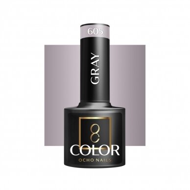 OCHO NAILS long-lasting hybrid nail polish for manicure GRAY 605, 5 g.