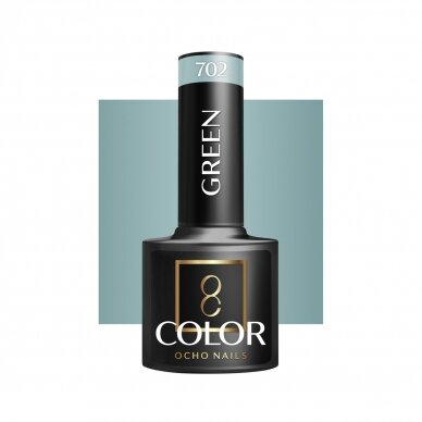 OCHO NAILS long-lasting hybrid nail polish for manicure GREEN 702, 5 g.