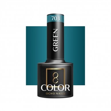 OCHO NAILS long-lasting hybrid nail polish for manicure GREEN 703, 5 g.