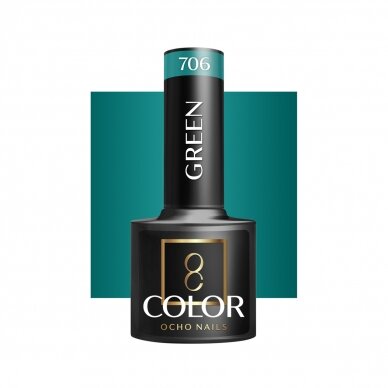 OCHO NAILS long-lasting hybrid nail polish for manicure GREEN 706, 5 g.