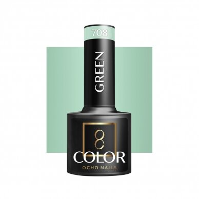 OCHO NAILS long-lasting hybrid nail polish for manicure GREEN 708, 5 g.