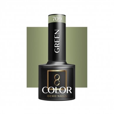 OCHO NAILS long-lasting hybrid nail polish for manicure GREEN 709, 5 g.