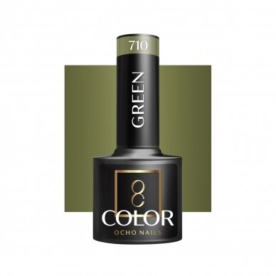 OCHO NAILS long-lasting hybrid nail polish for manicure GREEN 710, 5 g.