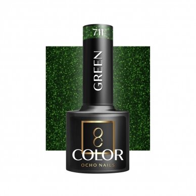 OCHO NAILS long-lasting hybrid nail polish for manicure GREEN 711, 5 g.