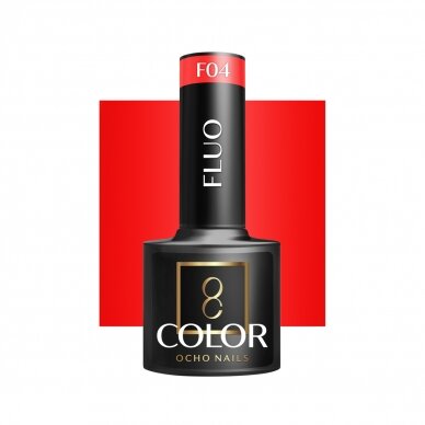 OCHO NAILS hybrid nail polish for manicure FLUO F04, 5 g.