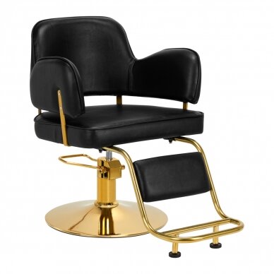 Professional hairdressing chair for beauty salons LINZ GOLD, black color (EXHIBITION WITH DEFECT)