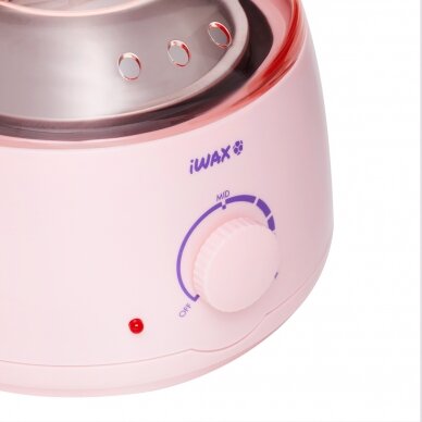 Профессиональный нагреватель воска для банок и гранул IWAX 100 400ML 100W, розовый 4