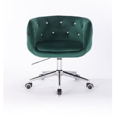 Beauty salon chair with wheels HR333K, green velor 1