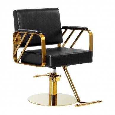 GABBIANO professional hairdressing chair GENUA, black and gold color