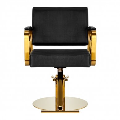 GABBIANO professional hairdressing chair GENUA, black and gold color 2