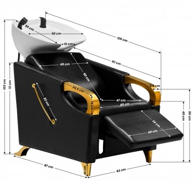 GABBIANO профессиональная парикмахерская мойка C019G BLACK 11